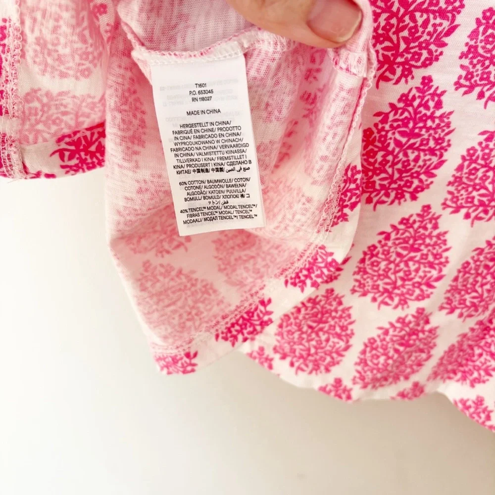 BODEN Dolly puff sleeve Pink Paisley Women's Top sz. 4 - Picture 7 of 7